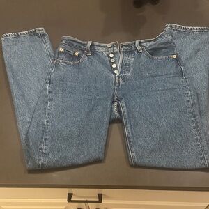 Levis 501 Jeans Womens 25x32 Button Fly Denim